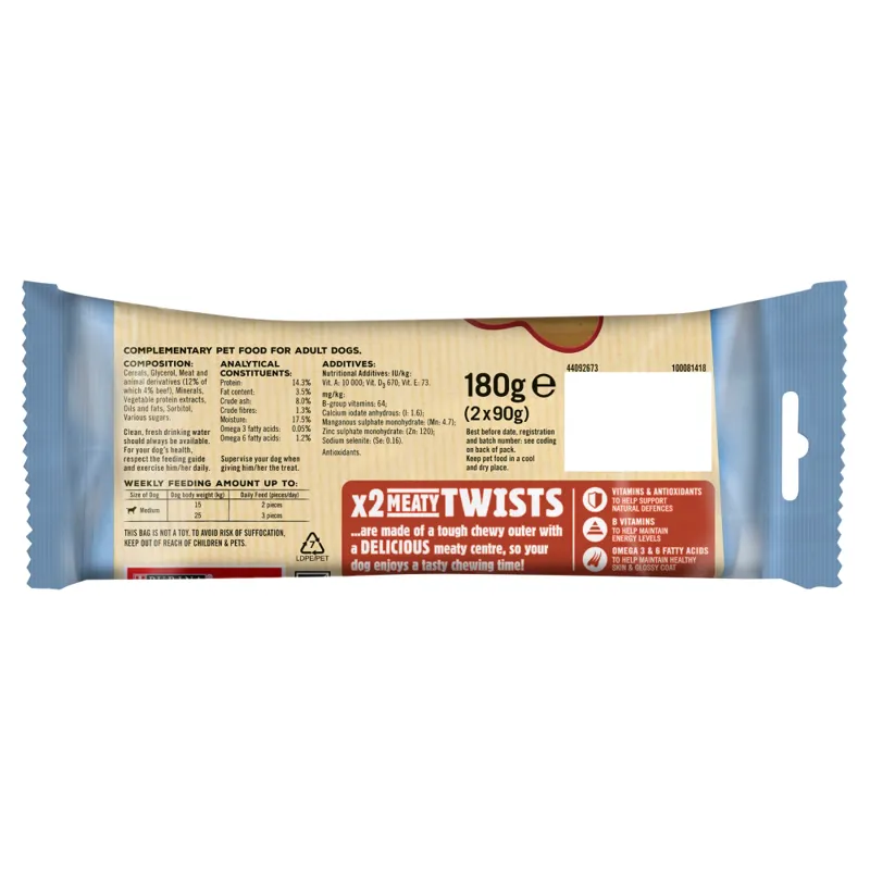 Bakers Treats Meaty Twists 180g-1